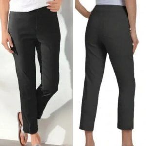 SOFT SURROUNDINGS NWT SUPER STRETCH CAPRI CROPPED BLACK PULL ON PANTS Large